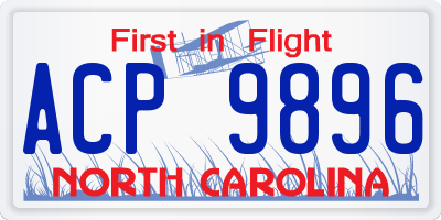 NC license plate ACP9896