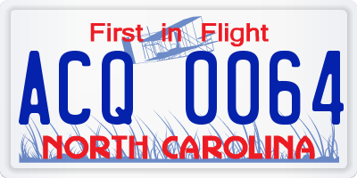 NC license plate ACQ0064