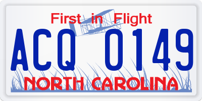 NC license plate ACQ0149