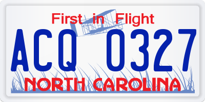 NC license plate ACQ0327