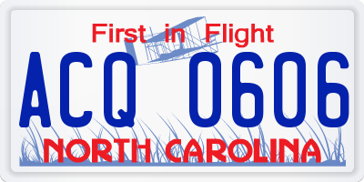 NC license plate ACQ0606