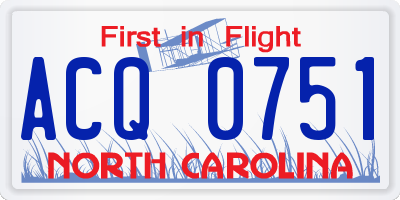NC license plate ACQ0751