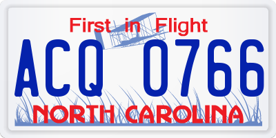 NC license plate ACQ0766