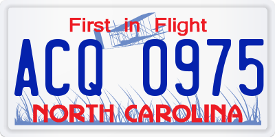 NC license plate ACQ0975