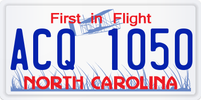 NC license plate ACQ1050