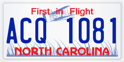 NC license plate ACQ1081