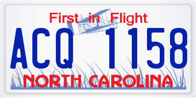NC license plate ACQ1158