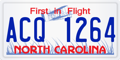 NC license plate ACQ1264