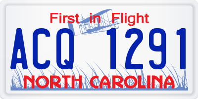 NC license plate ACQ1291