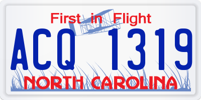 NC license plate ACQ1319