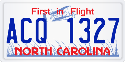 NC license plate ACQ1327