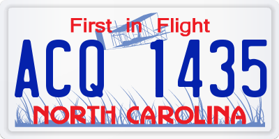 NC license plate ACQ1435