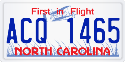 NC license plate ACQ1465