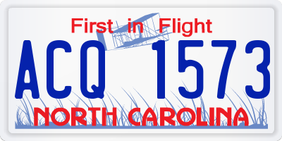 NC license plate ACQ1573