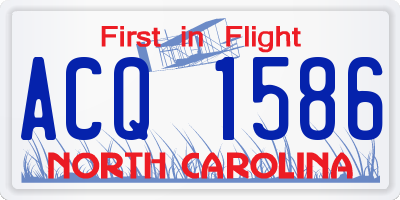 NC license plate ACQ1586