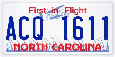 NC license plate ACQ1611