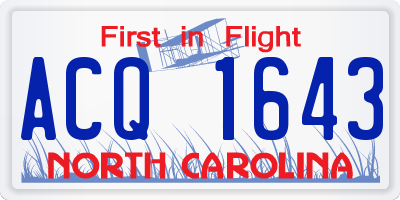 NC license plate ACQ1643