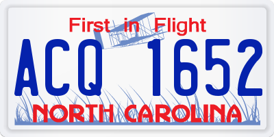 NC license plate ACQ1652
