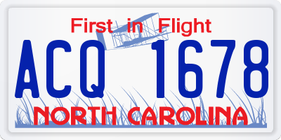 NC license plate ACQ1678