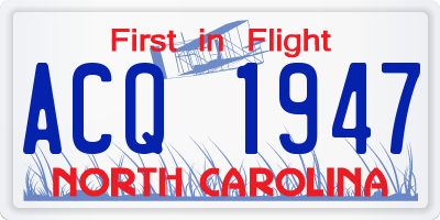 NC license plate ACQ1947
