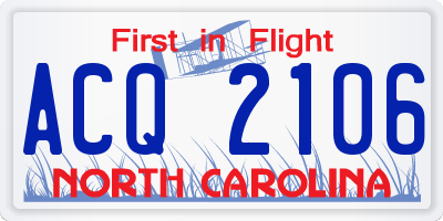 NC license plate ACQ2106