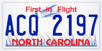 NC license plate ACQ2197