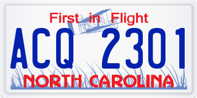 NC license plate ACQ2301