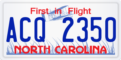 NC license plate ACQ2350