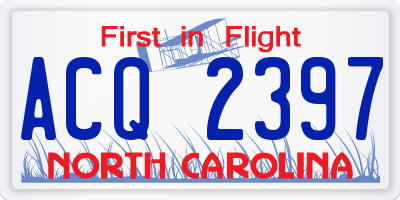 NC license plate ACQ2397