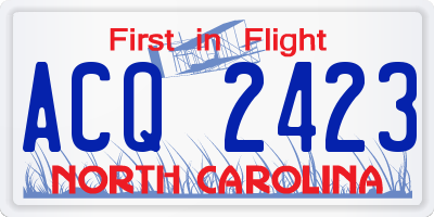 NC license plate ACQ2423