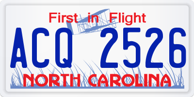 NC license plate ACQ2526