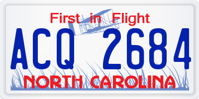 NC license plate ACQ2684
