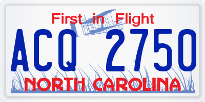 NC license plate ACQ2750