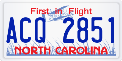NC license plate ACQ2851