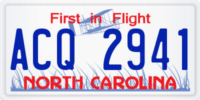NC license plate ACQ2941