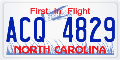 NC license plate ACQ4829