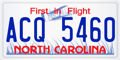 NC license plate ACQ5460