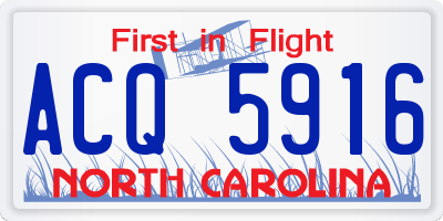 NC license plate ACQ5916
