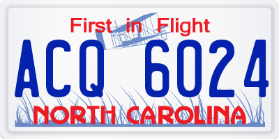 NC license plate ACQ6024