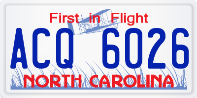 NC license plate ACQ6026