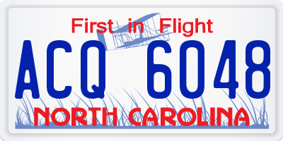 NC license plate ACQ6048
