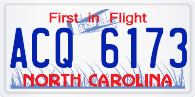 NC license plate ACQ6173