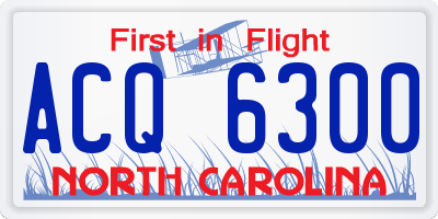 NC license plate ACQ6300