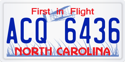NC license plate ACQ6436