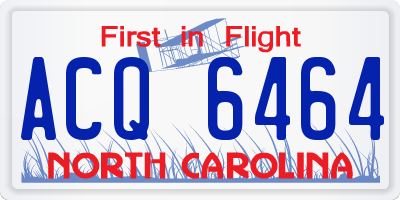 NC license plate ACQ6464