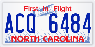NC license plate ACQ6484