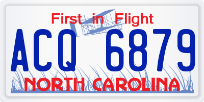 NC license plate ACQ6879