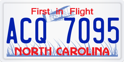 NC license plate ACQ7095