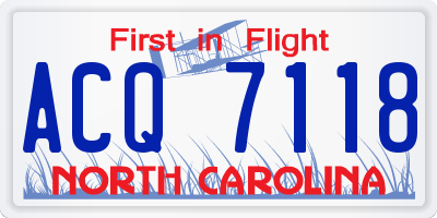 NC license plate ACQ7118