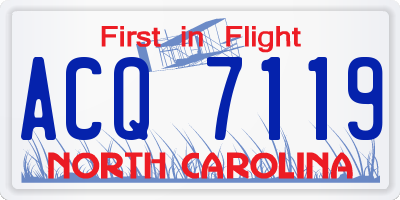 NC license plate ACQ7119